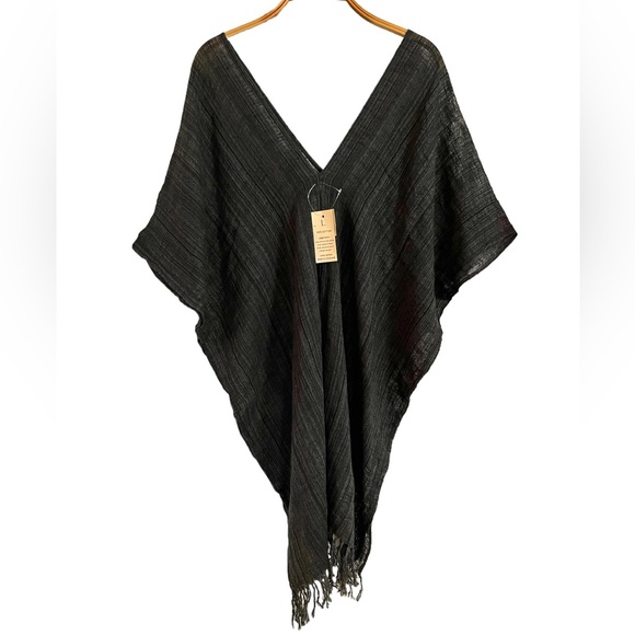 ✨MONSERAT DE LUCCA✨Long Gauze Poncho in Slate - Picture 2 of 9